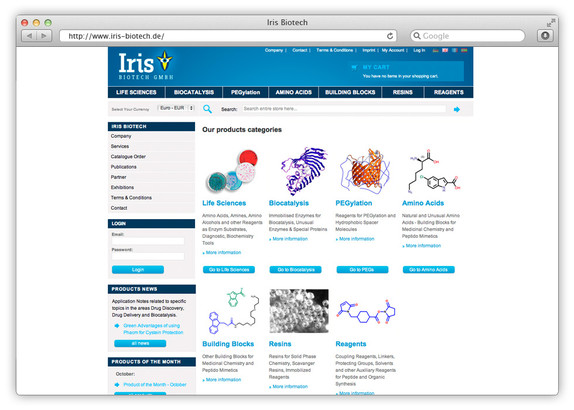 Webshop für Chemikalien